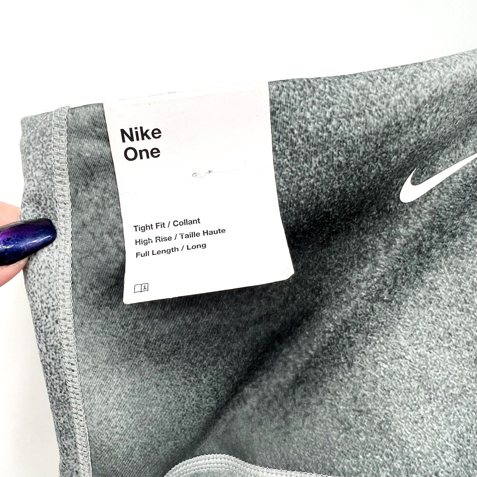 NIKE Women's One Dri Fit Leggings XS Black Print Full Length High Rise NWT