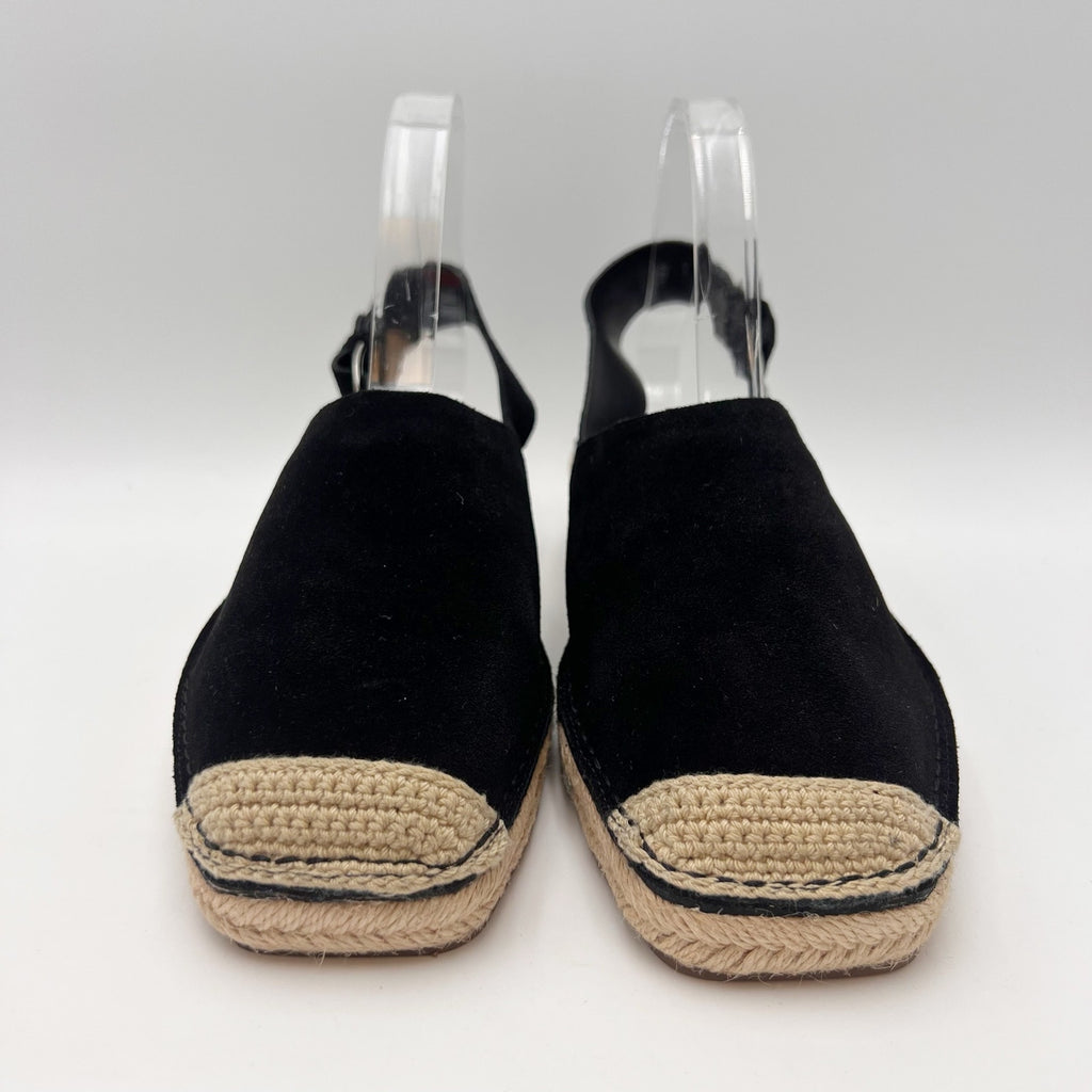 Blondo Womens Hiliana Slingback Espadrille Flats Size 7.5 M Black Suede NIB