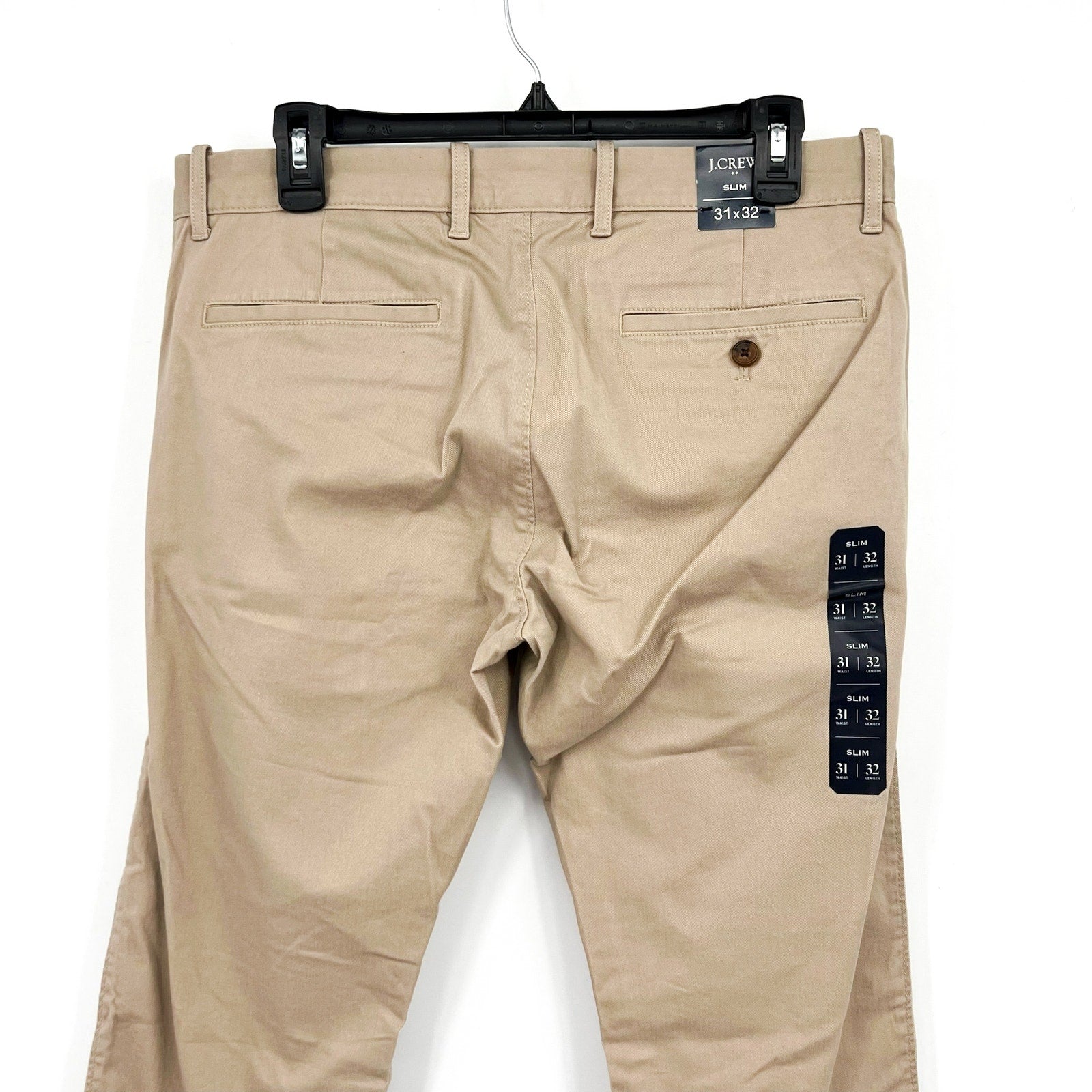 J.CREW Men's Slim-Fit Flex Chino Pants 31x32 Khaki Stretch Flat Front H3167 NWT