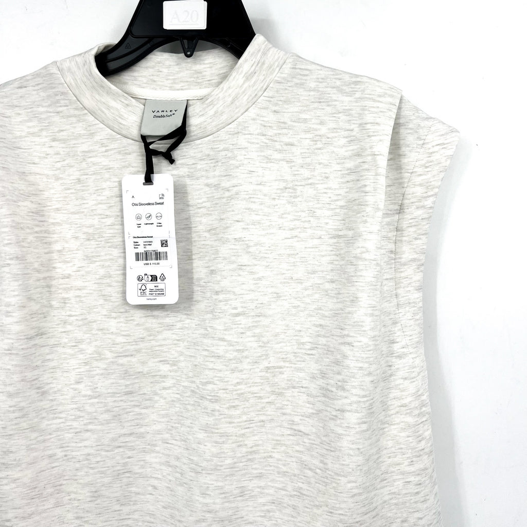 VARLEY Women's Otis Sleeveless Sweatshirt Size XS Ivory Marl Crewneck NWT