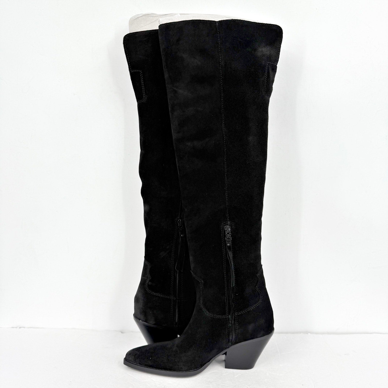 Sam Edelman Women Julee Over The Knee Boot US 6 M EU 36 Black Suede Leather NWOB