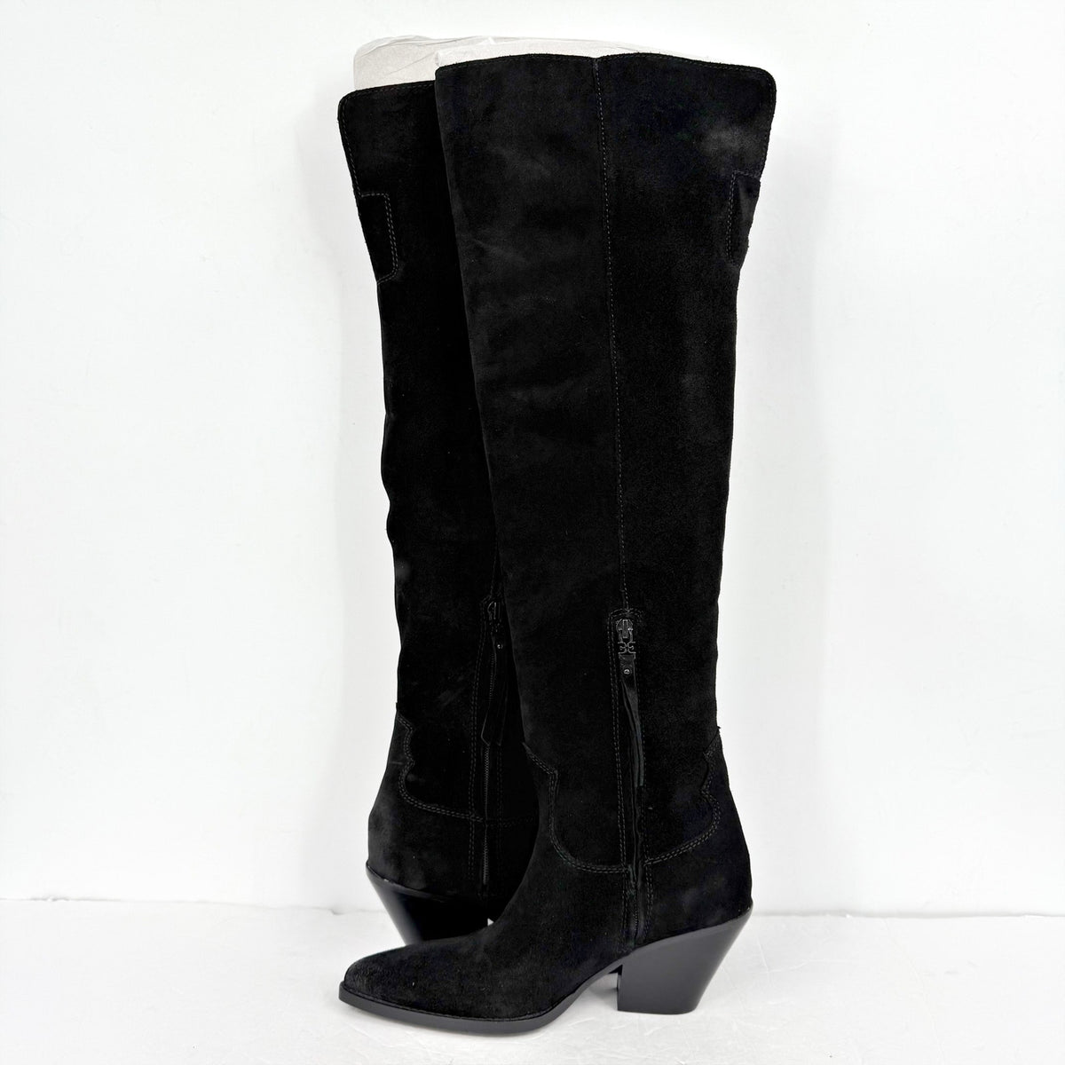 Sam Edelman Women Julee Over The Knee Boot Size 6 M Black Suede Leather NWOB