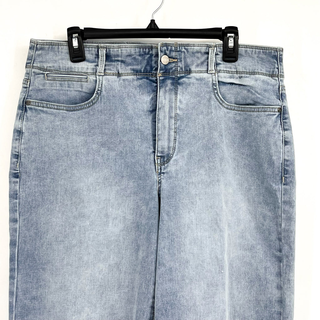 NYDJ Womens Major Wide Leg Capri Jeans Size 14 Daybreak Light Blue NWT