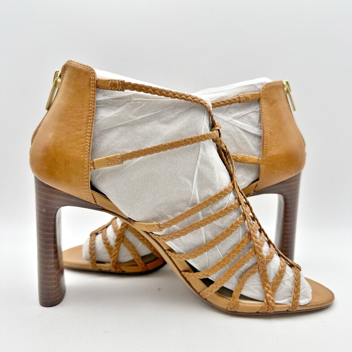 Vince Camuto Womens Ariah Heeled Sandals US 11 EU 43 Brown Leather NWOB