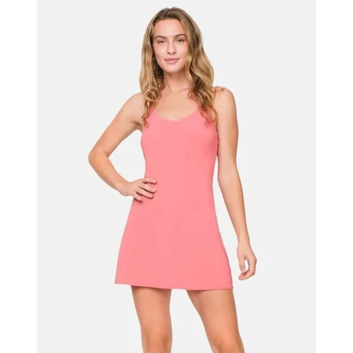 OUTDOOR VOICES Women's The Exercise Dress Medium Pink Punch Built In Shorts NWT