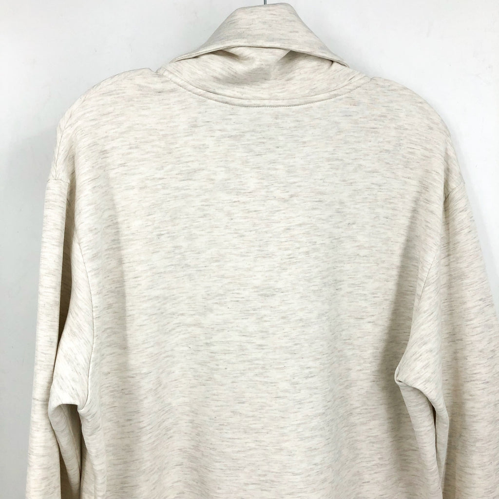 VARLEY Women's Raleigh Zip-Through Sweatshirt Medium Ivory Marl DoubleSoft NWOT