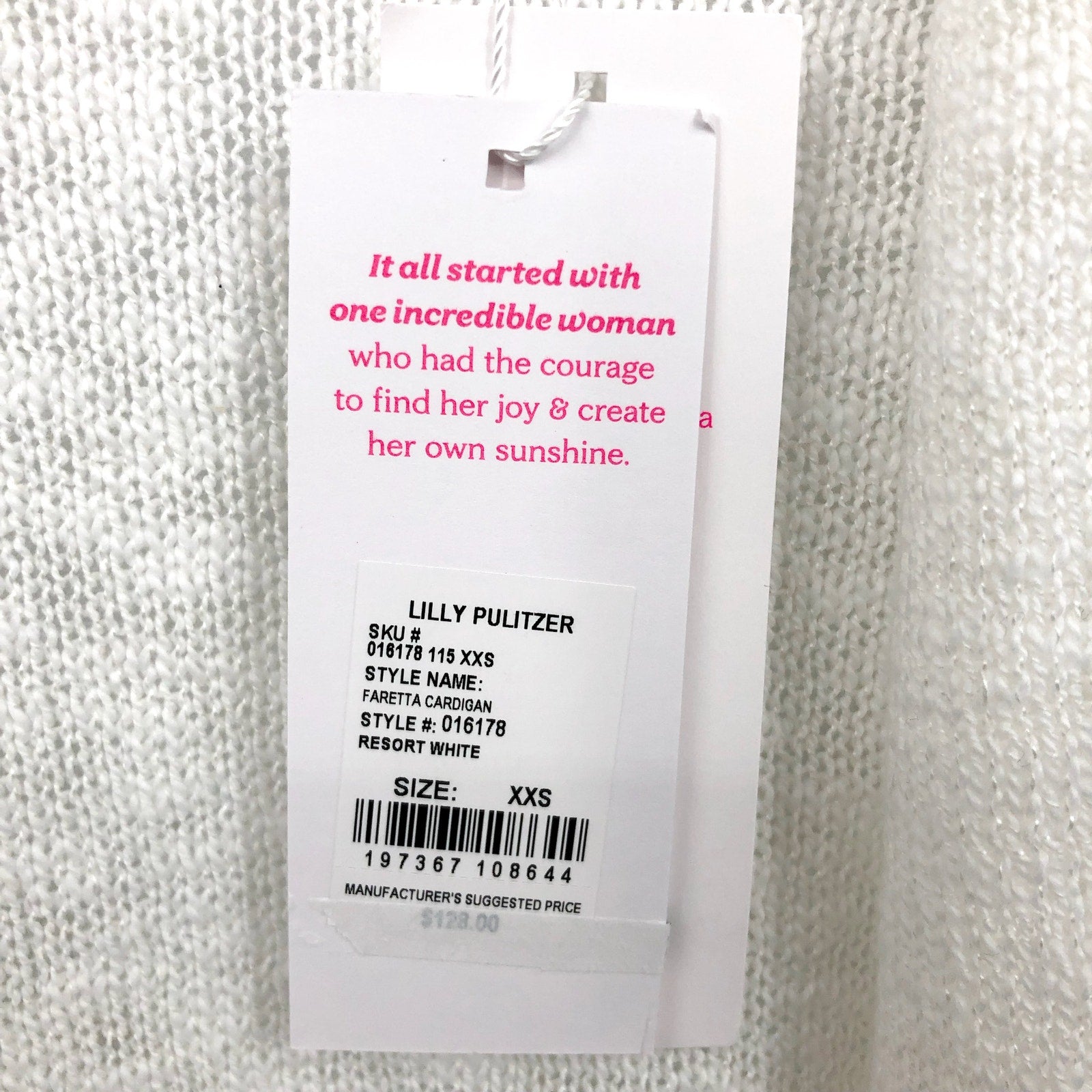 LILLY PULITZER Women's Faretta Cardigan XXS Resort White Open Long Sleeve NWT