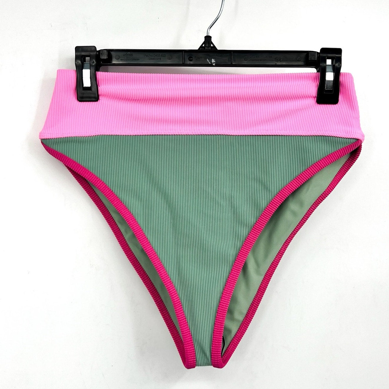 BEACH RIOT Women's Emmy Bikini Bottom Large Green Sage Bloom Colorblock NWT