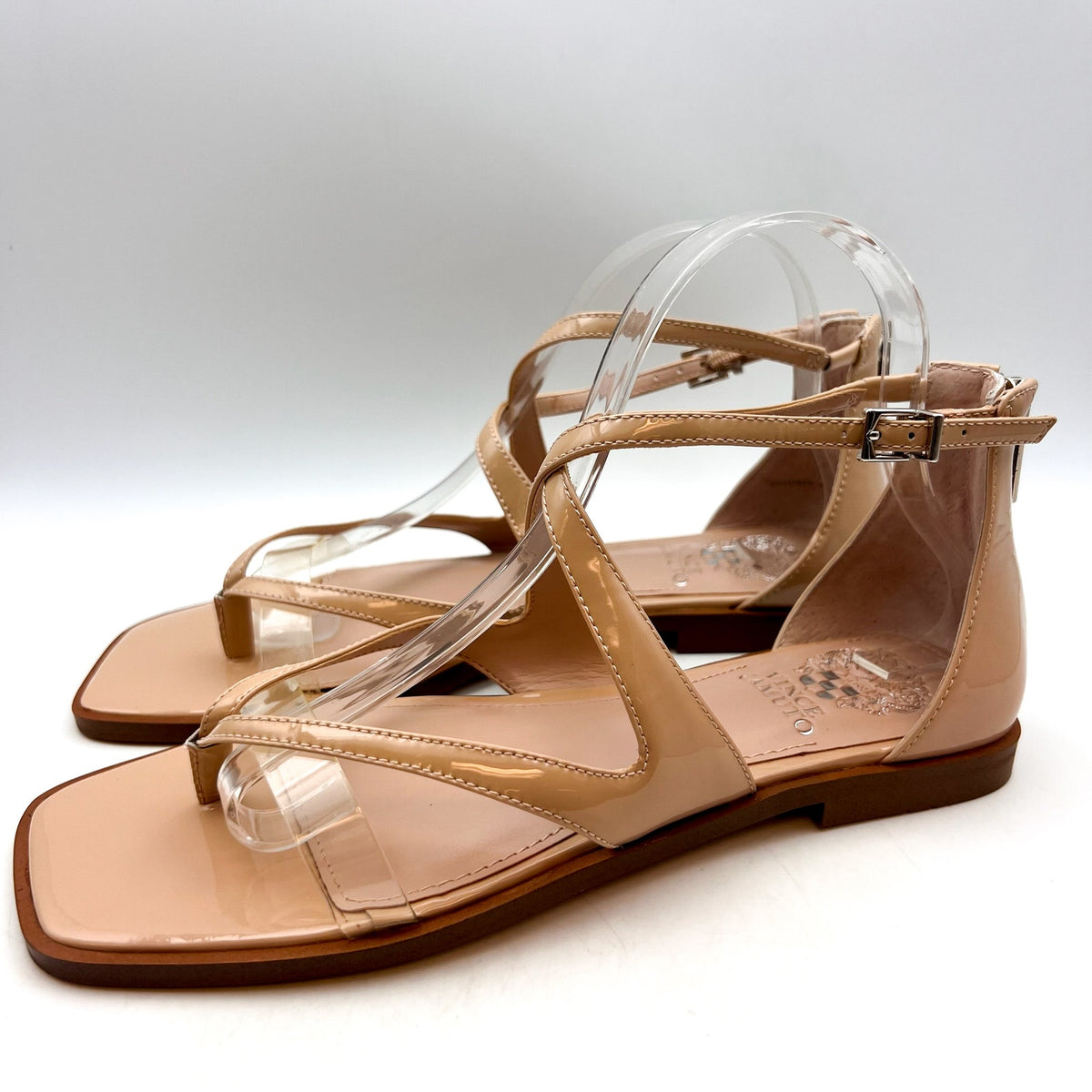VINCE CAMUTO Women's Lomeeana Flat Sandals Size 8.5 Soft Blush Leather NWOB