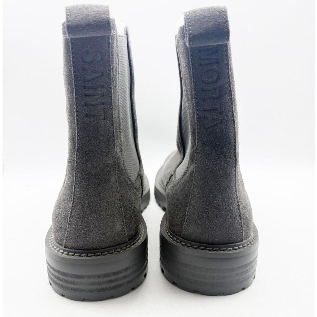 Saint Morta Men's Chunky Chelsea Boots Size 8 EU 42 Dark Grey Suede NIB