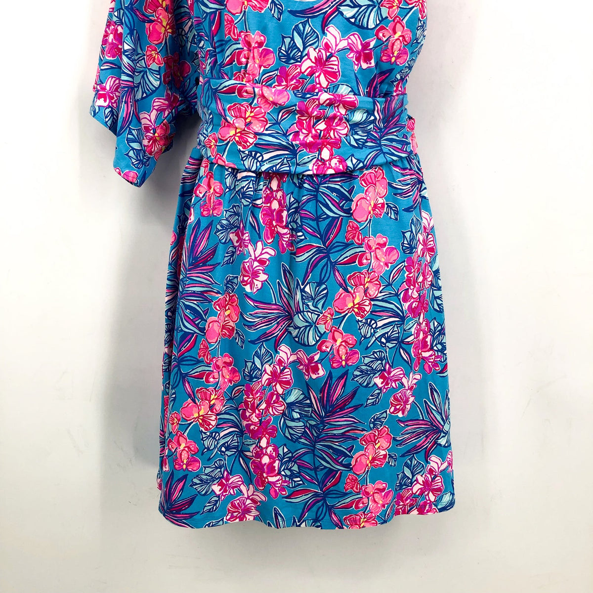 LILLY PULITZER Niki One Shoulder Romper Size 16 Cumulus Blue Orchid Oasis NWT