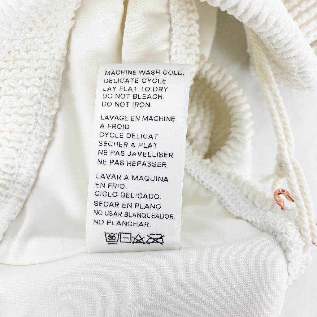 Good American Always Fits Bandeau Swim Top Sz 3/4 L-XL Cream White Ivory NWT