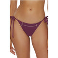 BECCA Women's Color Sheen Side Tie Bikini Bottoms Medium Purple Aubergine NWT