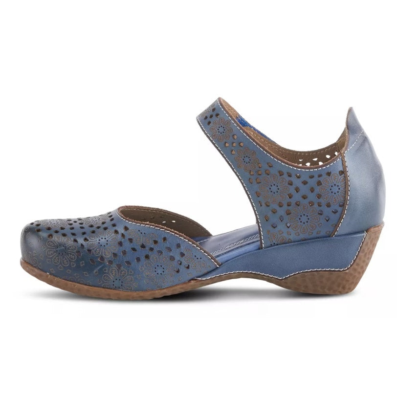 L'Artiste Womens Americana Sandals EU 41 US 9.5-10 Navy Blue Leather NIB