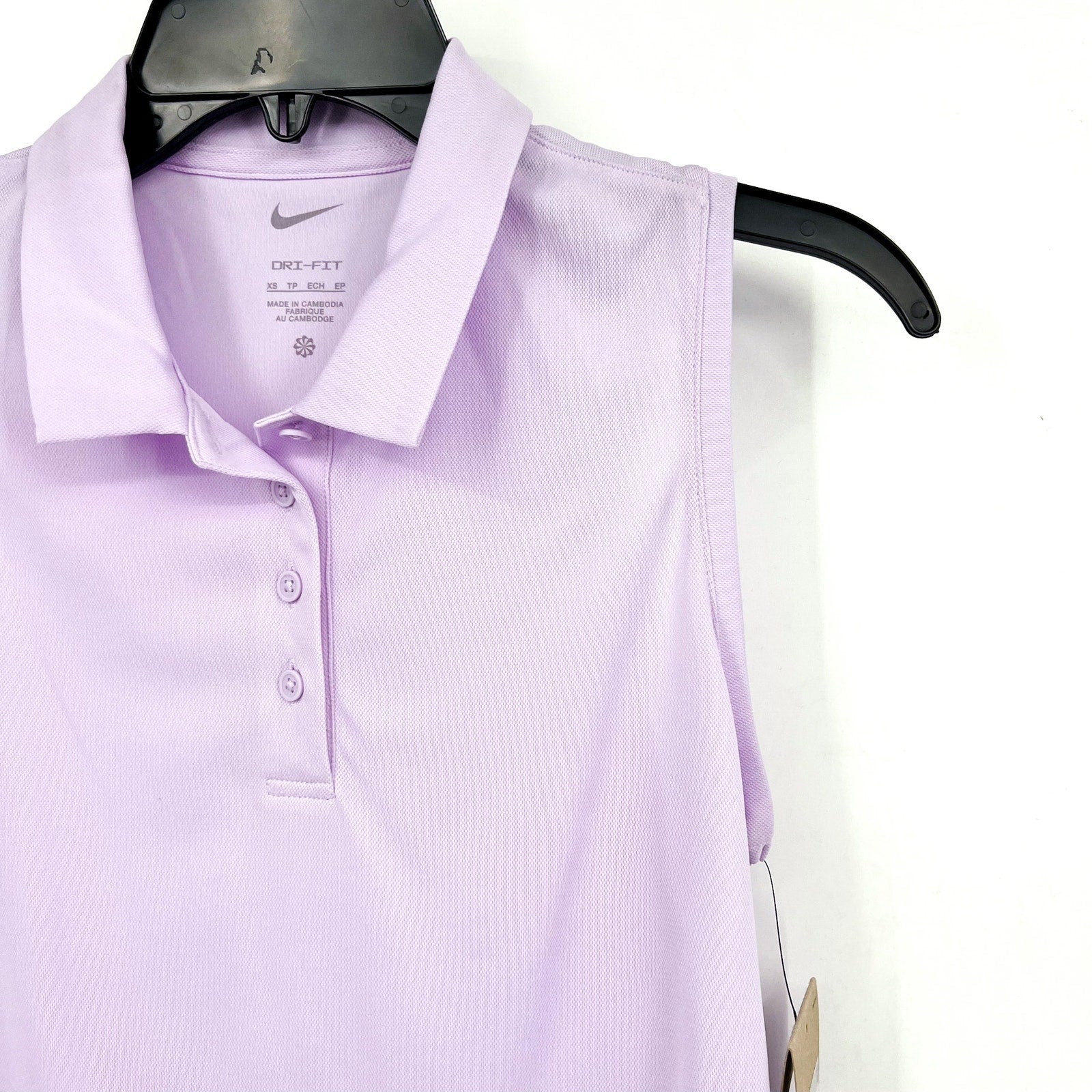 NIKE Women's Dri-Fit Victory Sleeveless Golf Polo Shirt XS Lilac Purple NWT