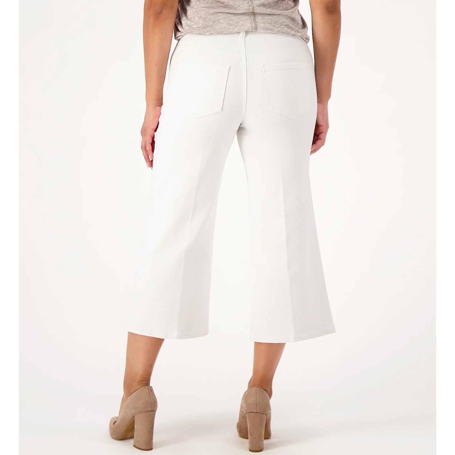 NYDJ Womens Cool Embrace Wide Leg Crop Jeans 18W PETITE Optic White NWT