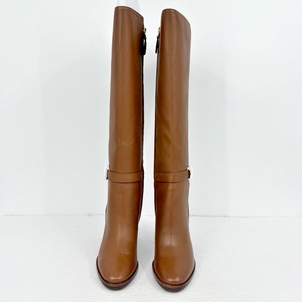 Lauren Ralph Lauren Womens Manchester Knee High Boots Size 5.5 B Tan Leather NIB