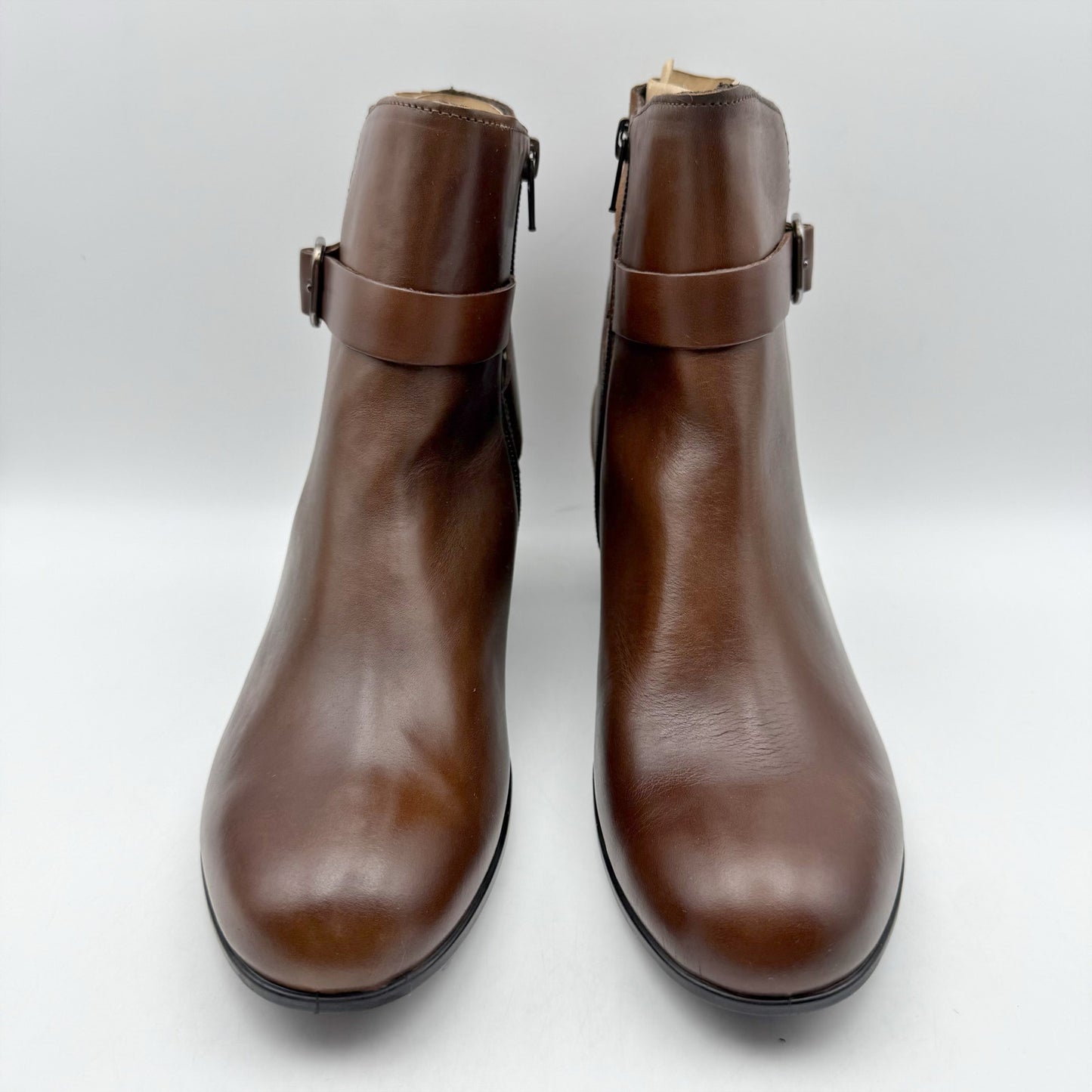 Ecco Womens Dress Classic Ankle Boots EU 40 US 9 Walnut Brown Leather 35 mm NWOB