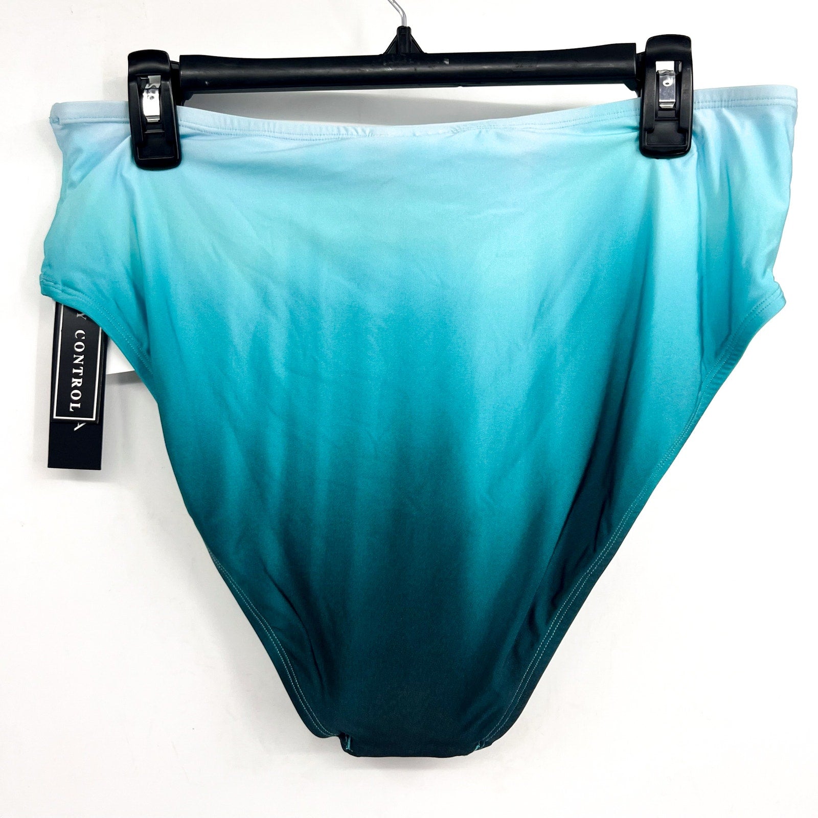 LA BLANCA Womens Ombre Bikini Bottom Size 16 Turquoise Blue V Cut High Waist NWT