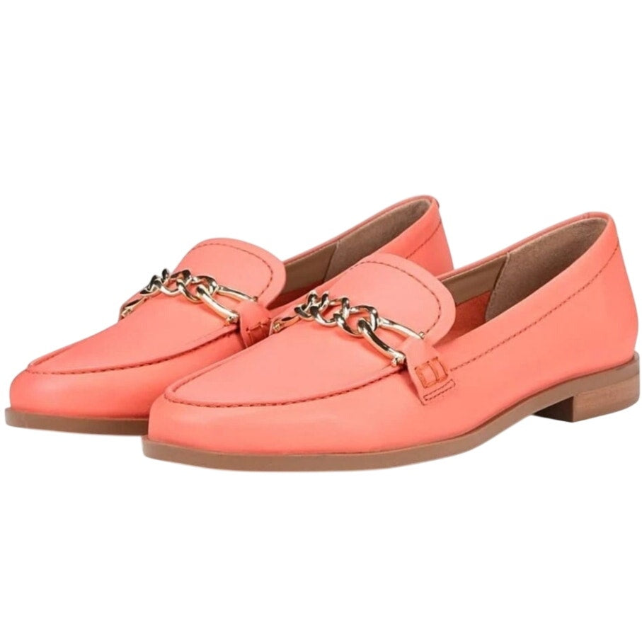 Naturalizer Womens Sawyer Slip-on Loafers Size 6.5 Wide Coral Pink Leather NIB