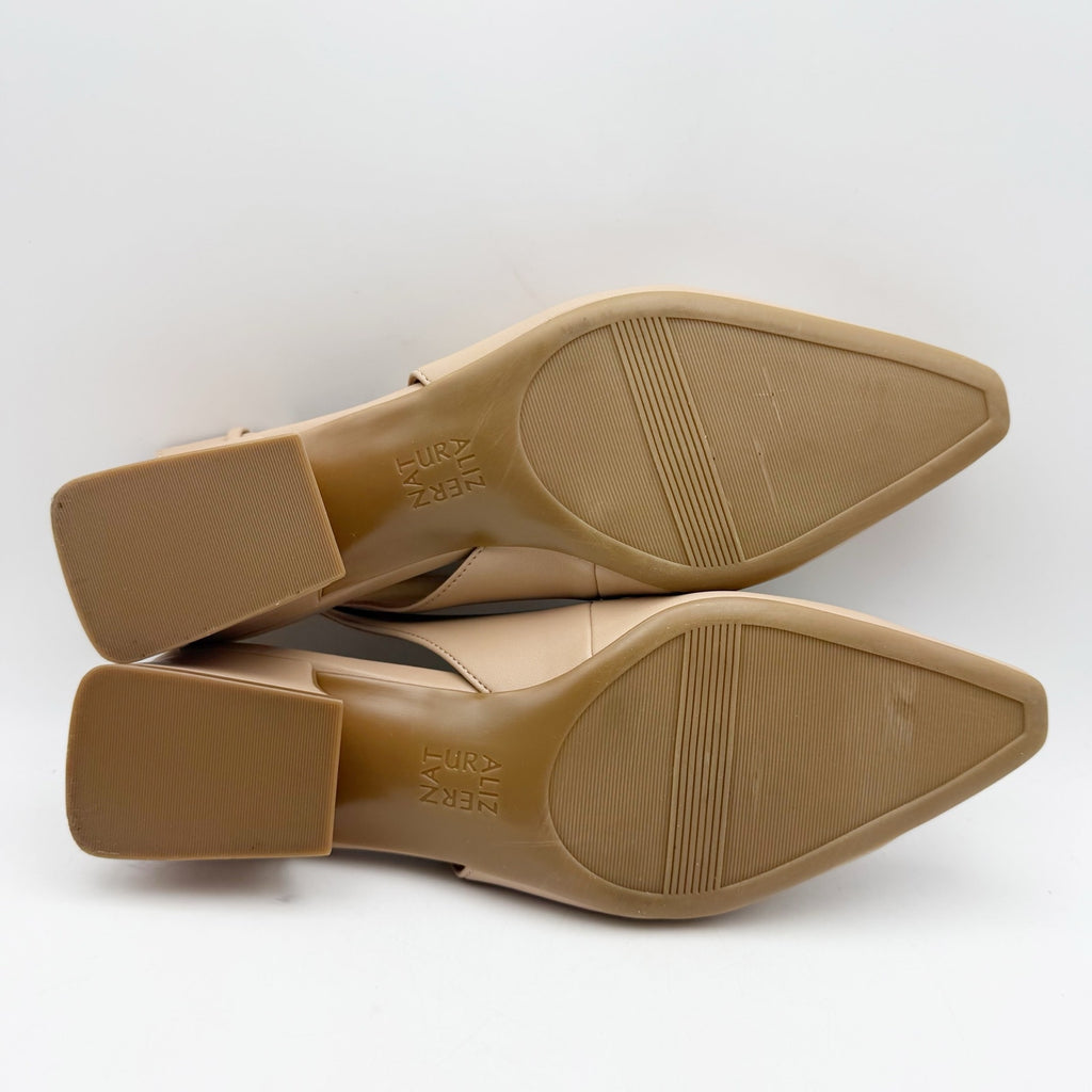 Naturalizer Womens Ginger Slingback Pumps Size 8.5 WIDE EU 39 Beige Nude NWOB