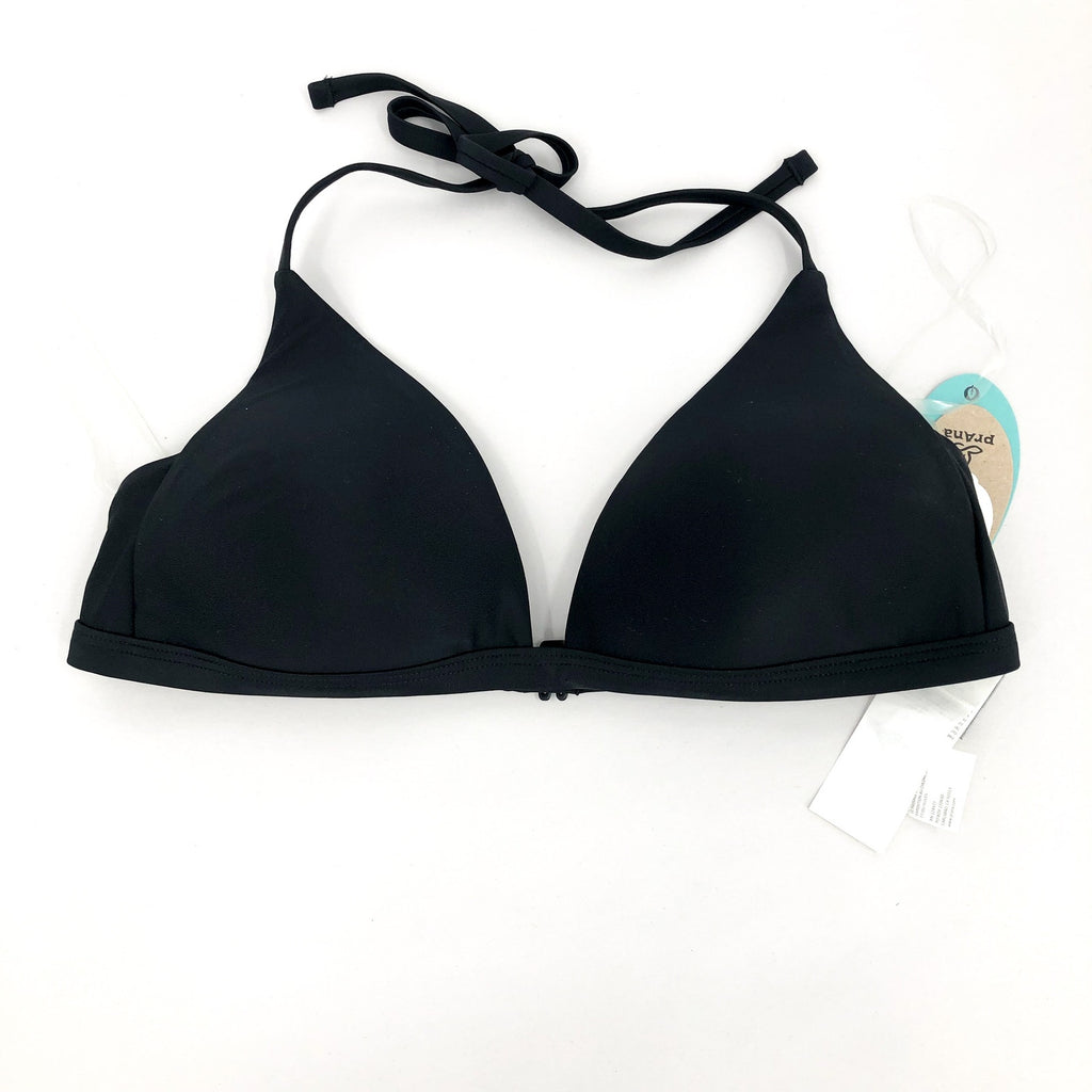 PRANA Women's Lexie Halter Bikini Top Medium Black Stretch UPF 50+ NWT