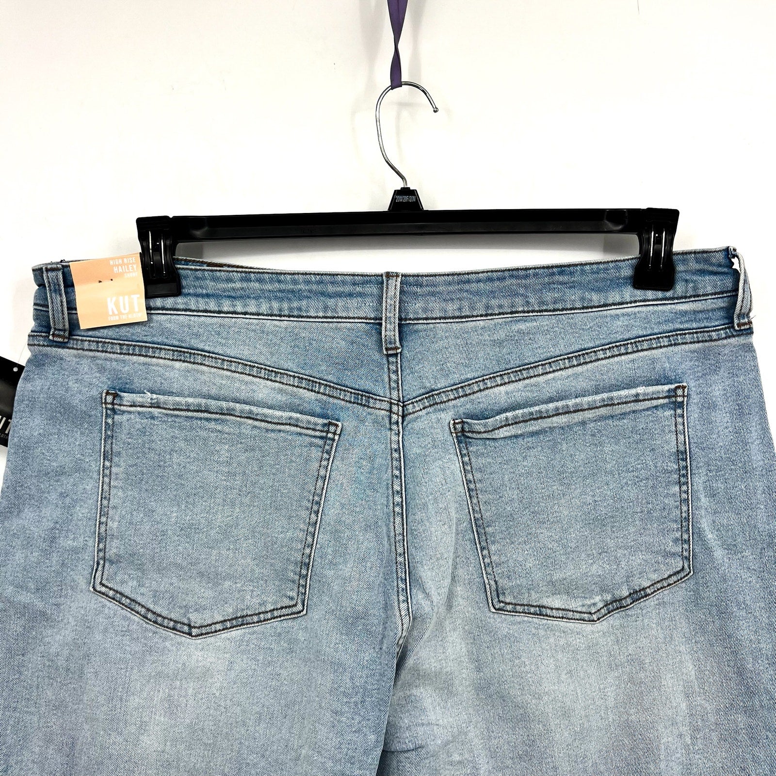 KUT FROM THE KLOTH Hailey Cutoff Denim Shorts Size 18 Openness High Waist NWT