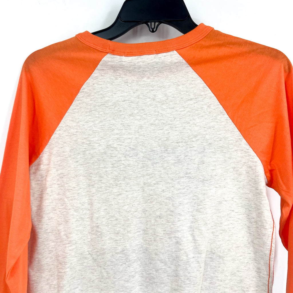 47 BRAND Womens Clemson Tigers Tshirt Medium Grey Orange Raglan Long Sleeve NWT