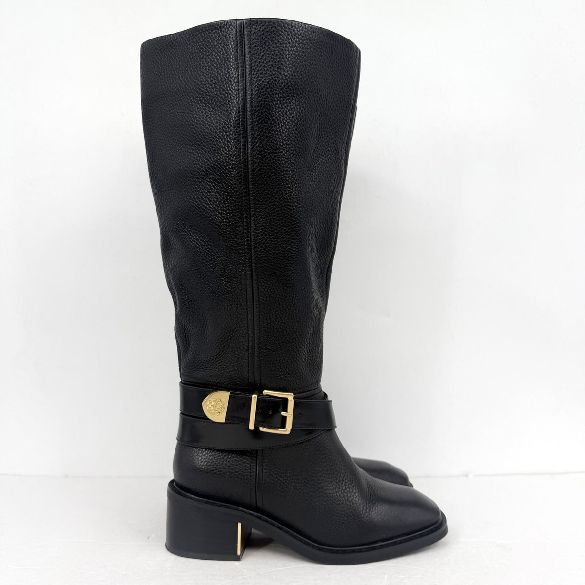 Vince Camuto Womens Gini Knee High Boot US 6.5 Wide XW CALF Black Leather NWOB