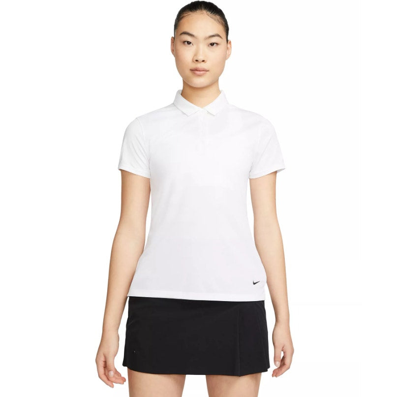 NIKE Women's Dri-FIT Victory Golf Polo Shirt Large White Short Sleeve NWT