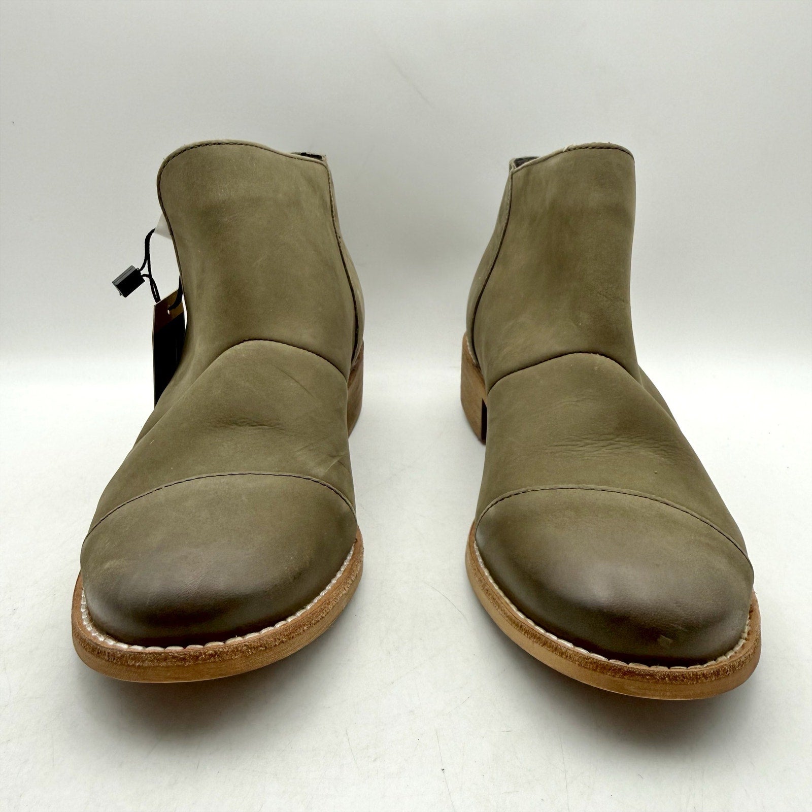 Crevo Womens Coralie Ankle Bootie US 8 EU 38.5 Green Leather NWOB