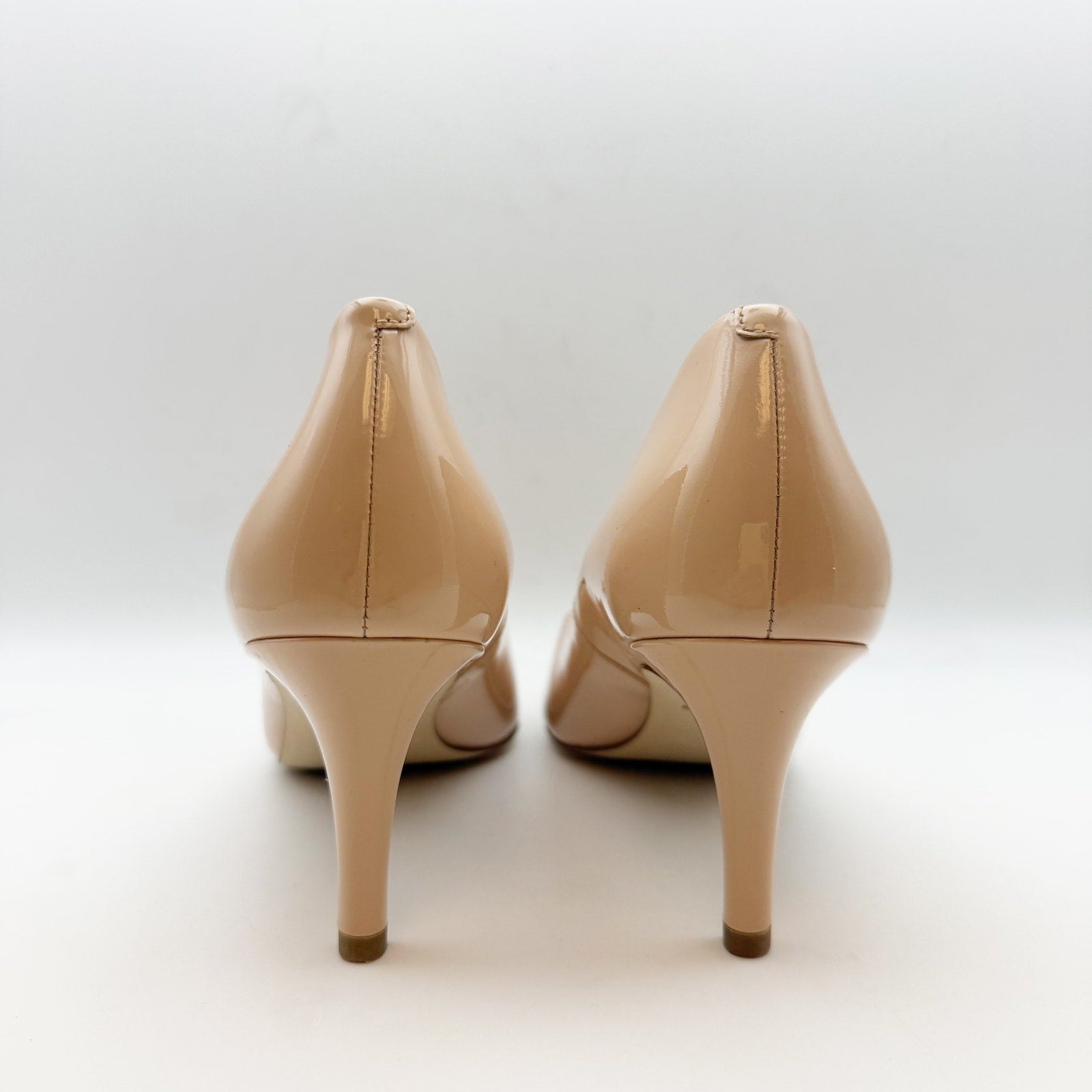 Cole Haan Womens Vandam Pumps US 9.5 Tan Brush Patent Leather 65mm NWOB