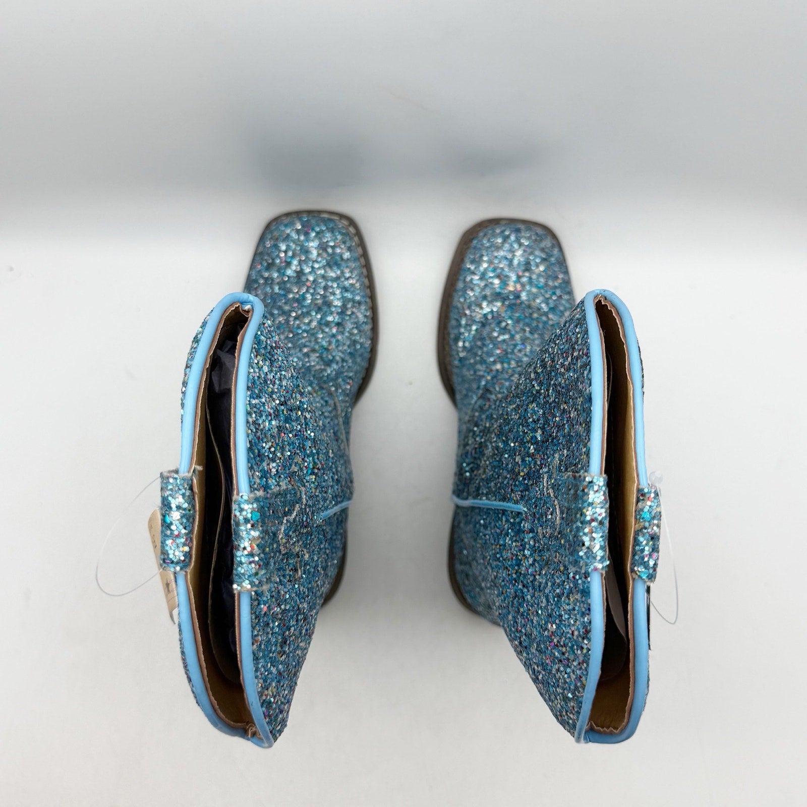 Roper Girls Glitter Galore Western Boots Size 3 EU 33.5 Blue NWOB