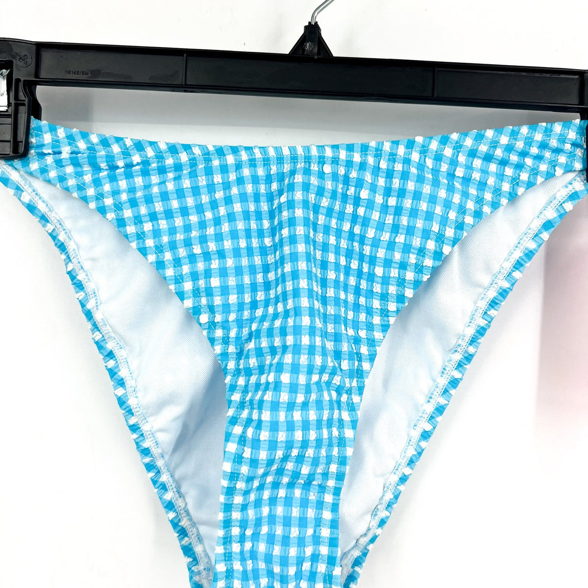 LILLY PULITZER Pico High-Cut Bikini Bottom SIZE 8 Blue Oasis Gingham NWT