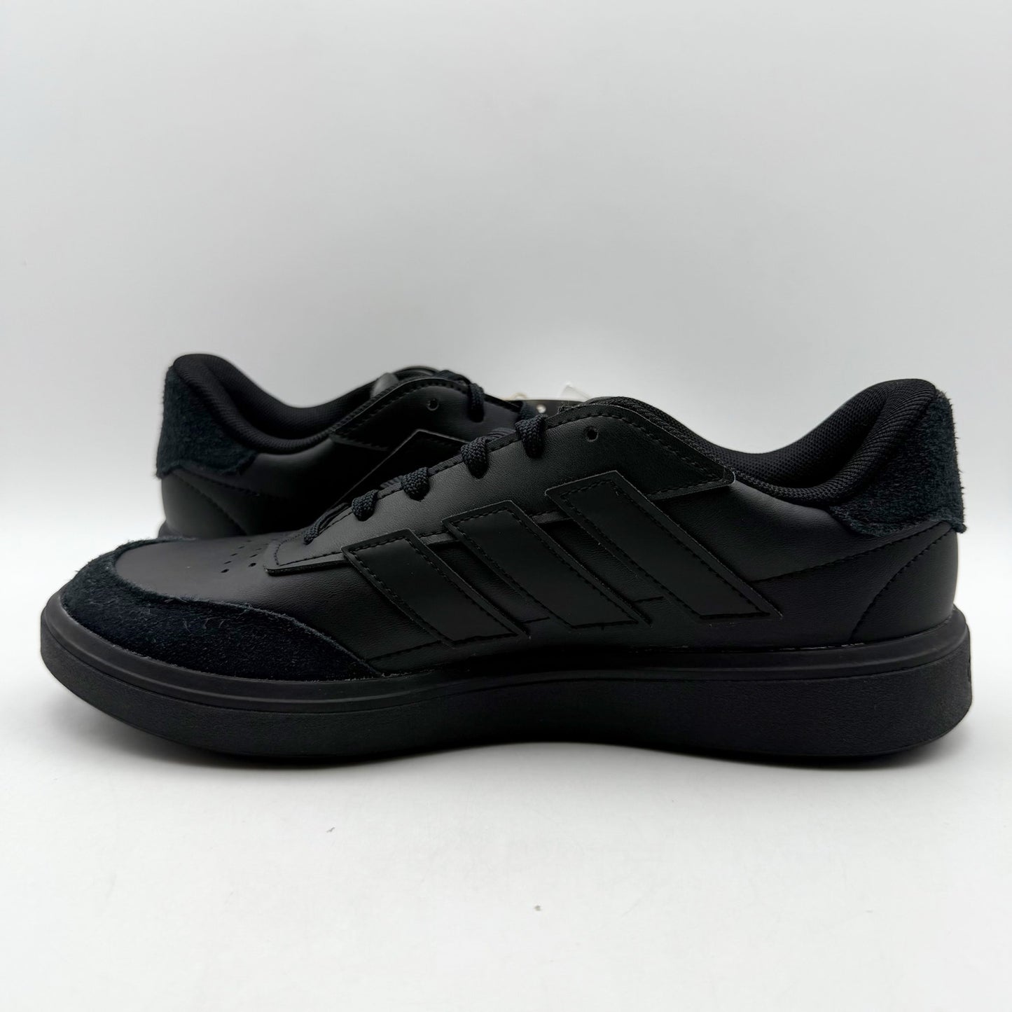 Adidas Kids Court Block Tennis Sneakers US 6.5 Black Vegan Leather NIB
