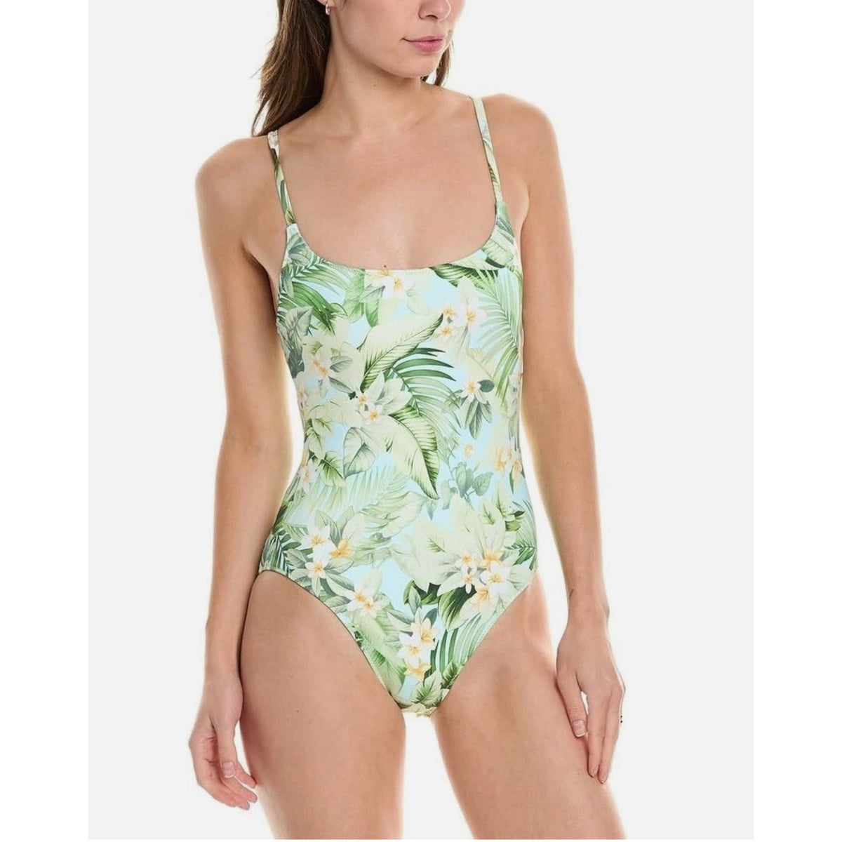 TOMMY BAHAMA Paradise Frond Reversible One-Piece Swimsuit Size 4 Green White NWT