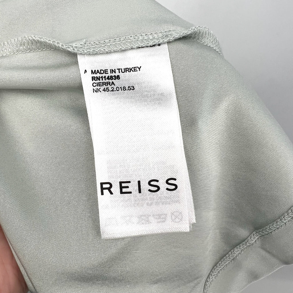 REISS Women's Cierra Strappy Off-Shoulder Short Sleeve Top Medium Light Green NWOT