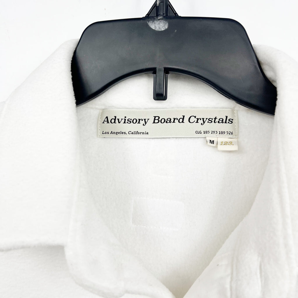 Advisory Board Crystals Mens Polar Shirt Jacket Medium White Fleece NWOT