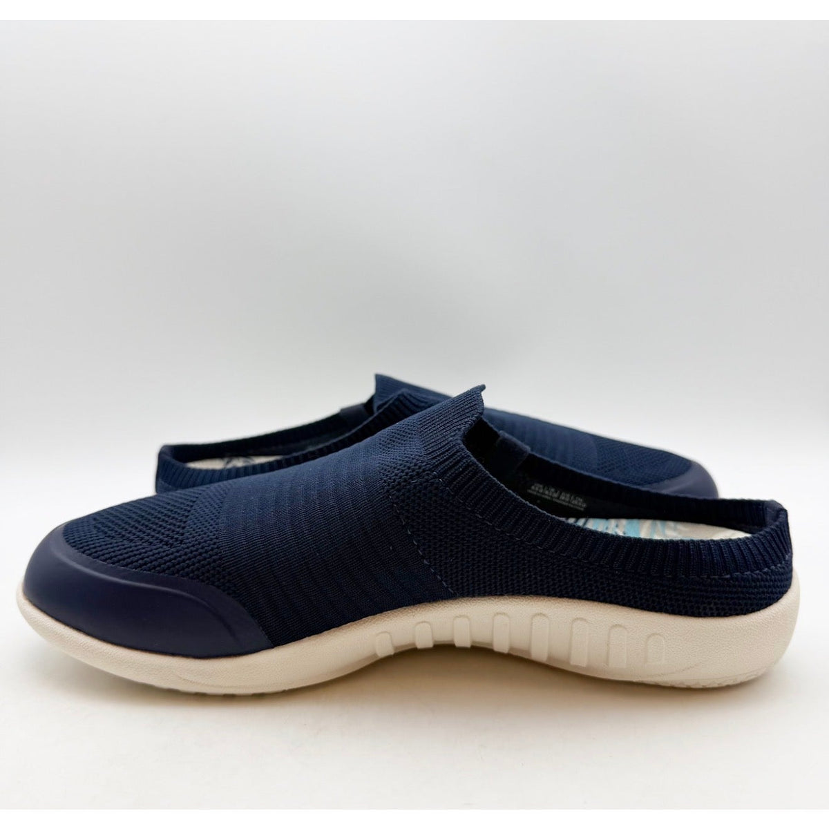 Spenco Womens Blissful Casual Slip On Shoes 8.5 WIDE Dark Navy Blue Mules NIB