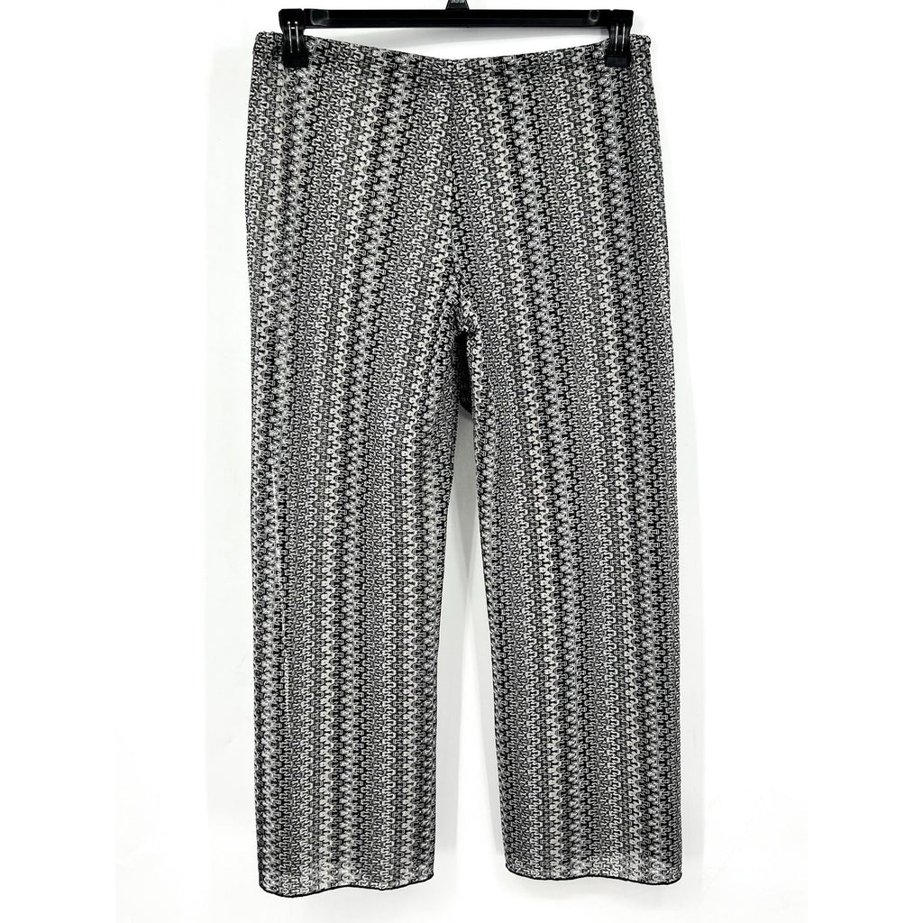 BECCA Women's Granite Bay Crochet Cover-Up Pants Medium Black Split-Leg NWT