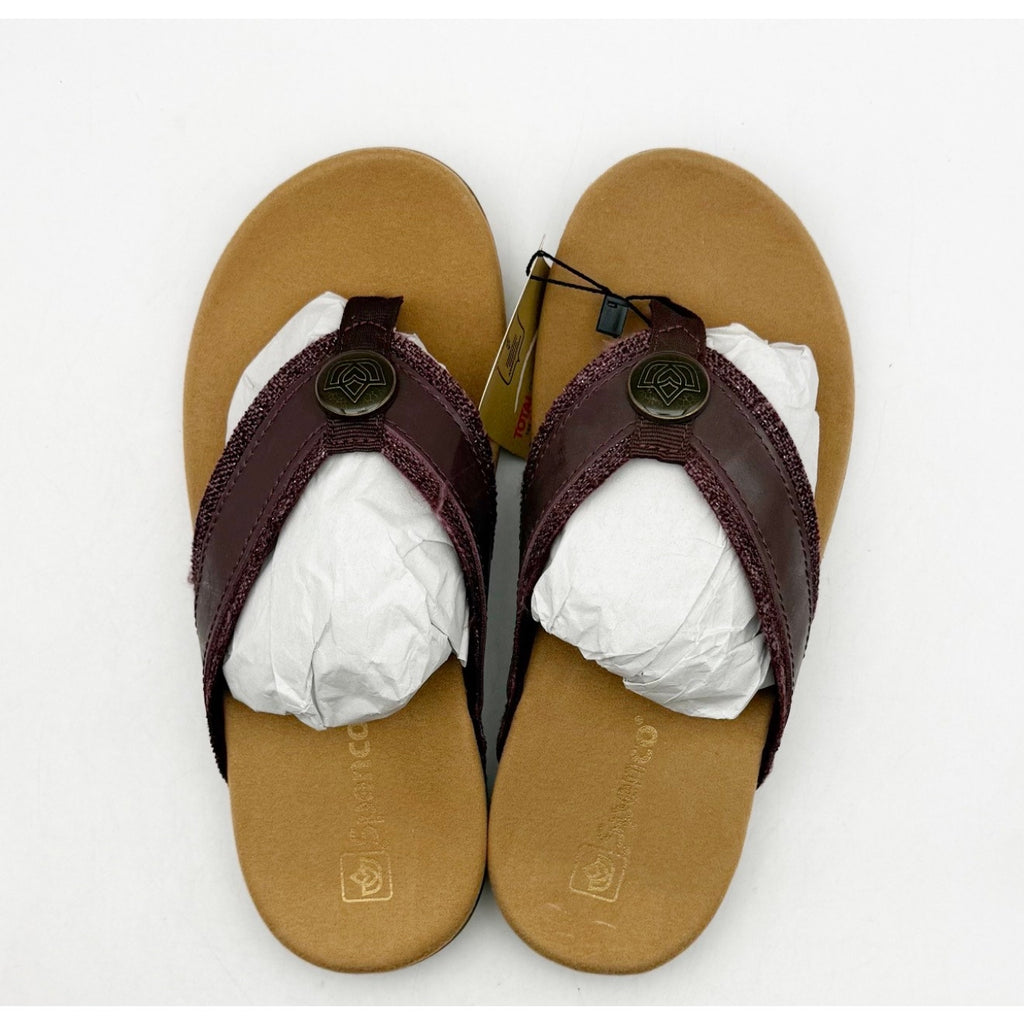Spenco Women's Sutton Flip Classic Size 5.5 WIDE Red Wine Sassafras NIB