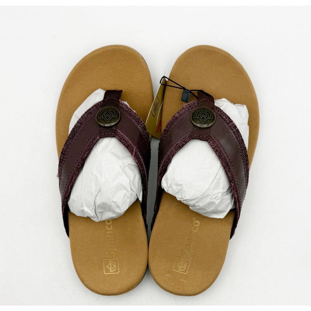 Spenco Women's Sutton Flip Classic Size 5.5 WIDE Red Wine Sassafras NIB