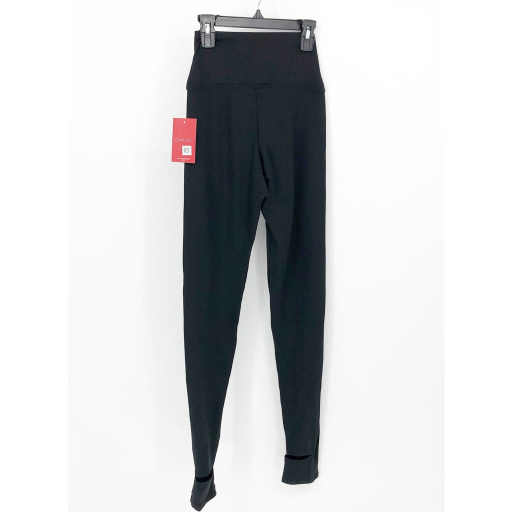 Capezio Womens Stirrup Leggings Small US 4-6 Black High Rise Pull On Stretch NWT