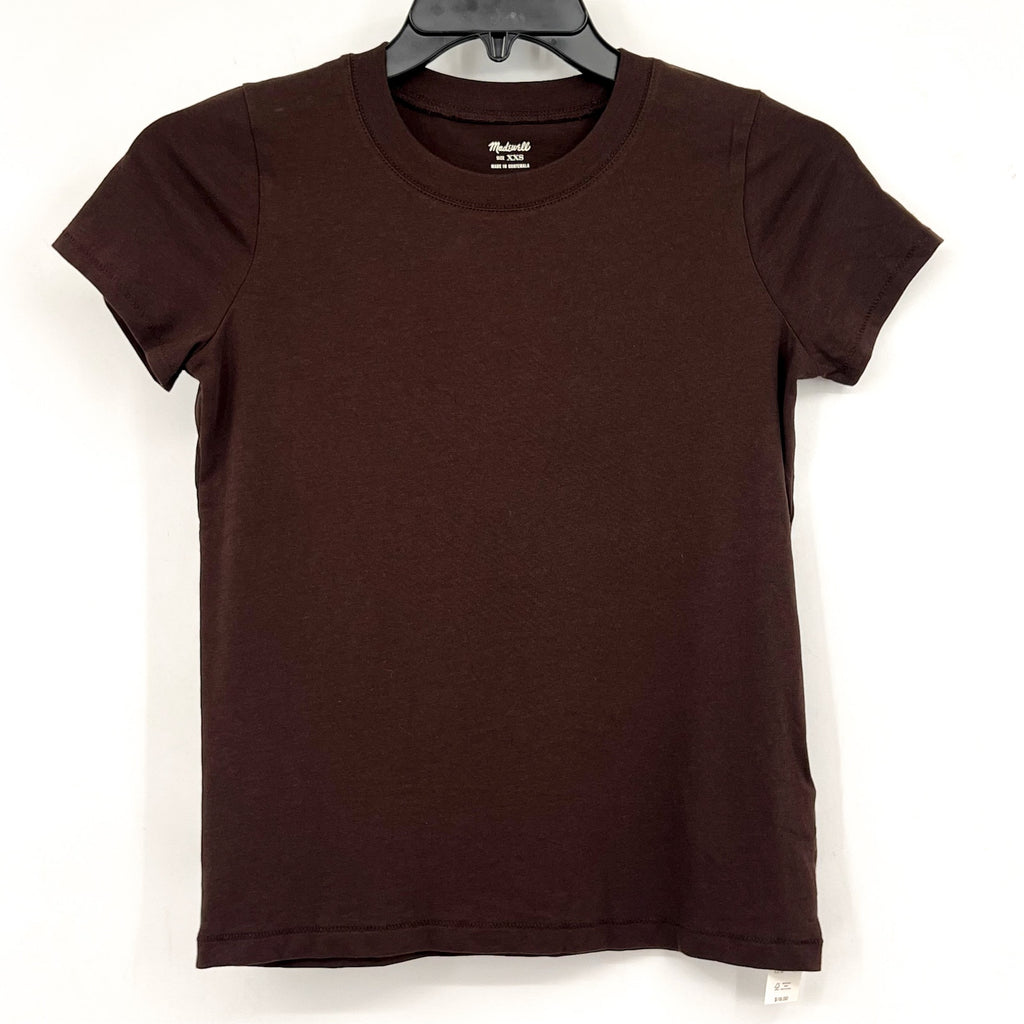MADEWELL Women's Northside Vintage Tee XXS Brown Short Sleeve J8526 NWT