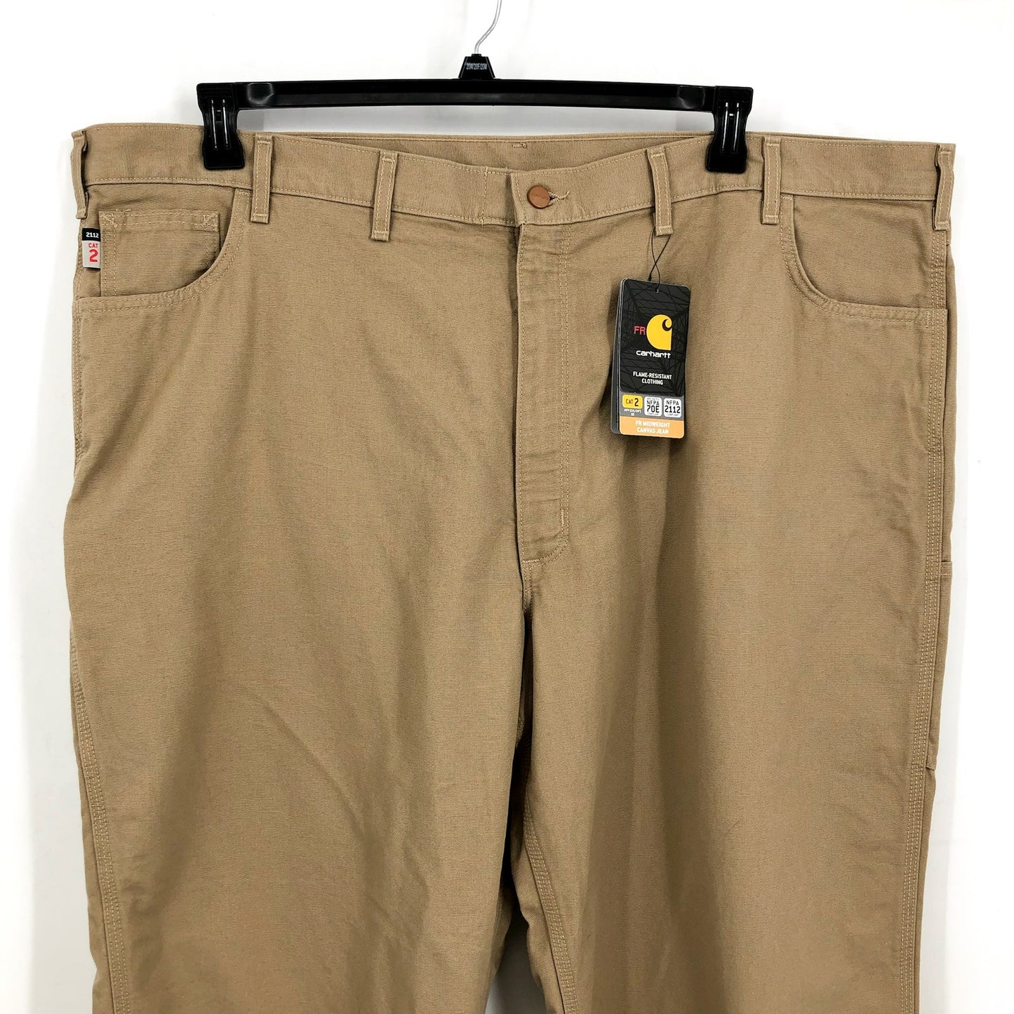 CARHARTT Men's FR Midweight Loose Fit Canvas Pants 50x32 Tan Golden Khaki NWT