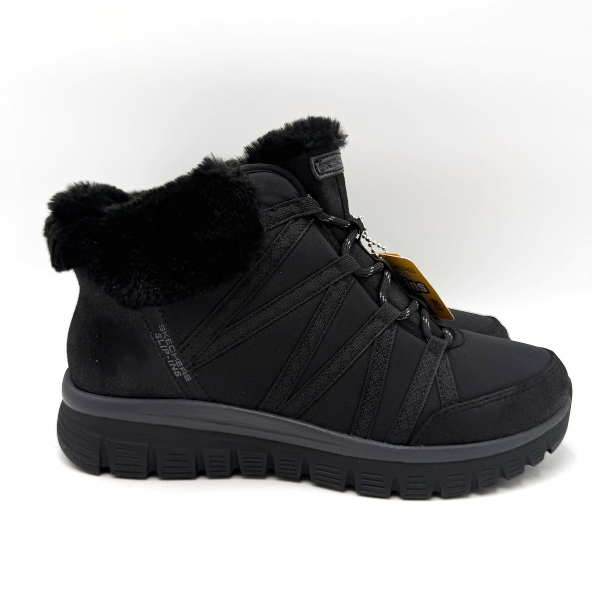 Skechers Womens Slip-ins Graceful Cozy Strolls Ankle Bootie Size 8.5 Black NWT