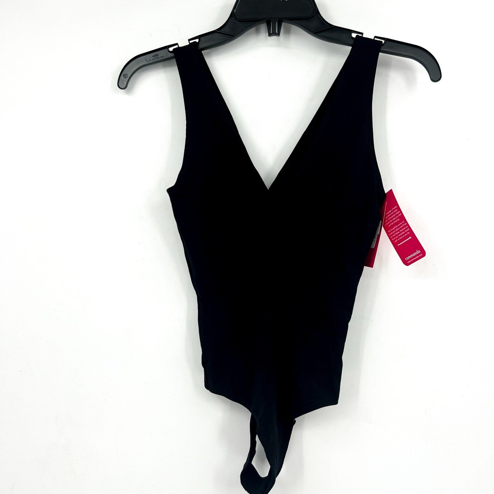 COMMANDO Women's Butter Luxe Deep V Bodysuit Small Black Sleeveless NWT