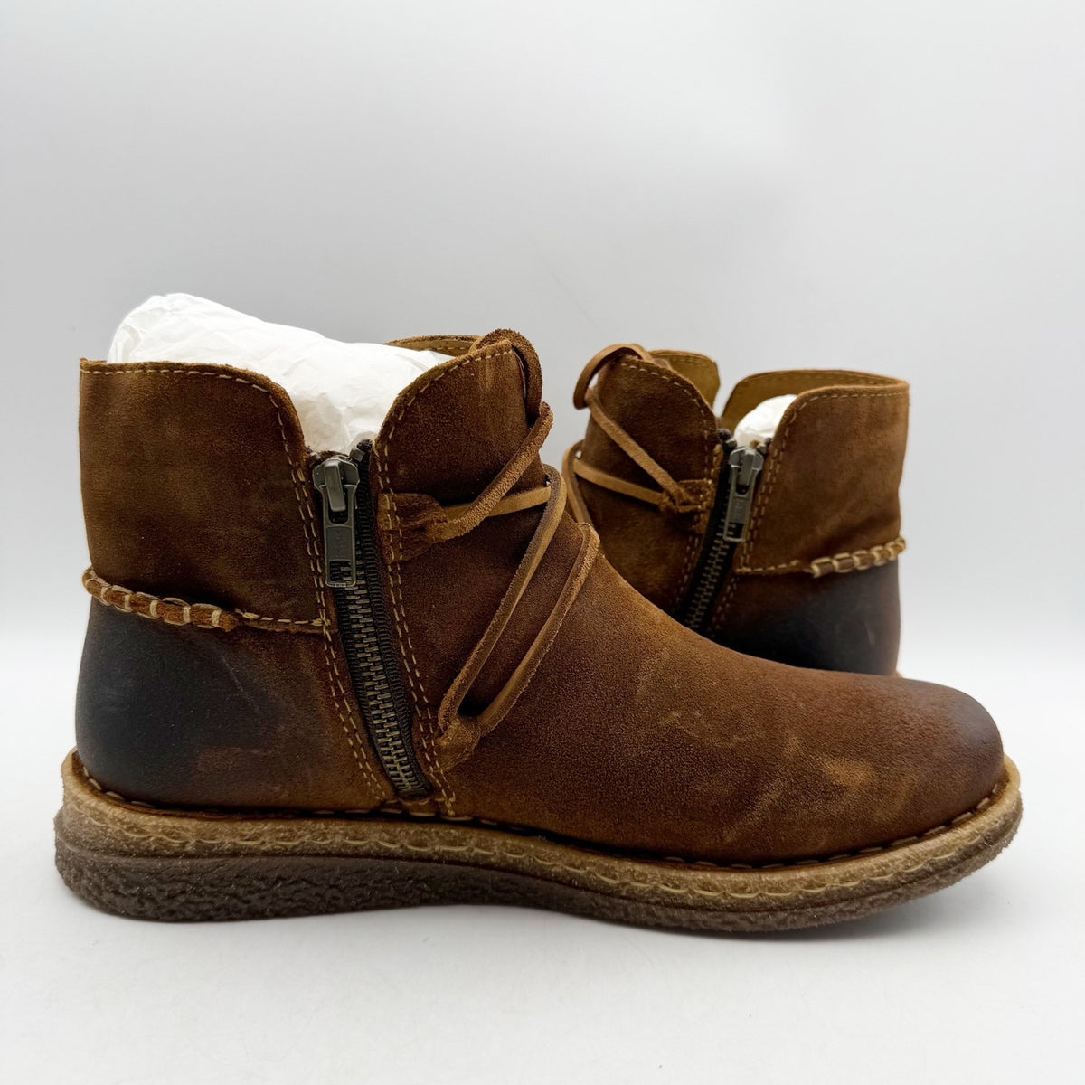 Born Womens Calyn Ankle Booties Size 9.5 EU 41 Brown Suede Boots NIB