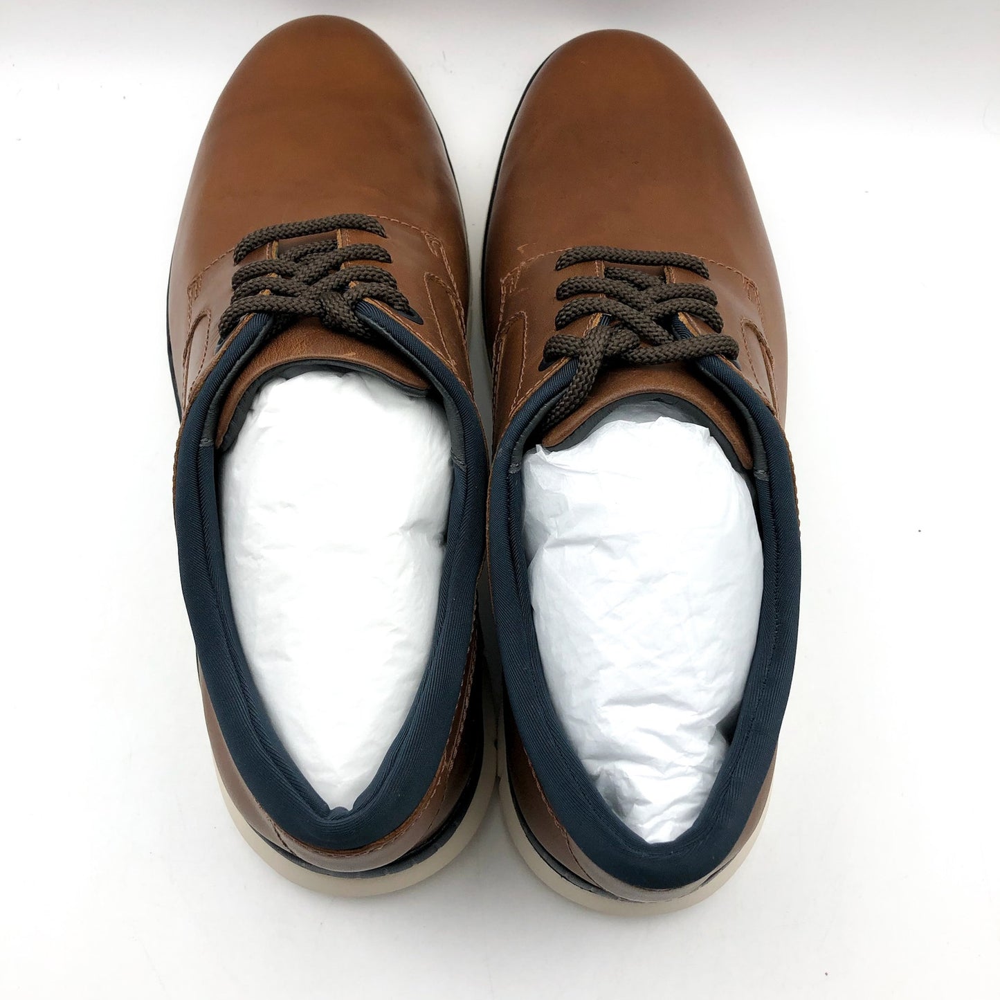 Johnston & Murphy Mens Parsons Plain Toe Shoes US 10.5 M EU 43.5 Tan Leather NIB