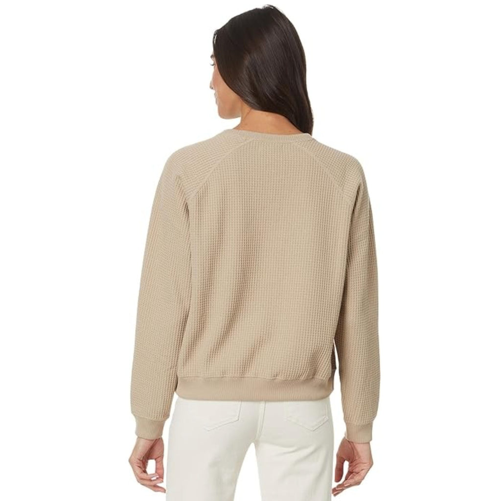 TOAD & CO Womens Bitterroot Sweatshirt Small Twine Beige Waffle Long Sleeve NWT